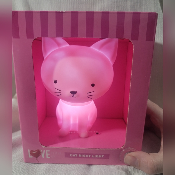 Other - Pink Cat Night Light Battery Operated Room Decor Children Girl Meow Nursery Home